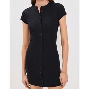 Reformation Raelynn Knit Dress Black Midi Women’s Size M NWT Casual Elegant